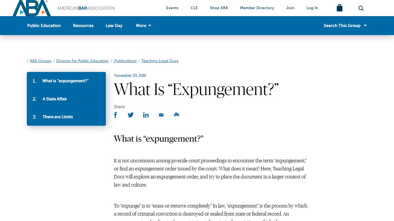 What Is “Expungement?” - American Bar Association